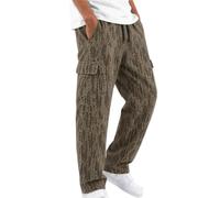 CGGMVCG Pantalon cargo décontracté pour homme, taille élastique, jambe droite, coupe ample, avec poches à rabat, A02 Camouflage écorce d'arbre, XXL