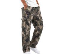 CGGMVCG Pantalon cargo décontracté pour homme, taille élastique, jambe droite, coupe ample, avec poches à rabat, A01 Gris foncé, L