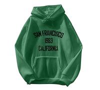 CGGMVCG San Francisco California Sweat à Capuche pour Femme avec imprimé Lettre Graphique décontracté, Vert, L