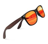 CGID Lunettes de Soleil en Bambou Polarisées Homme Femme UV400