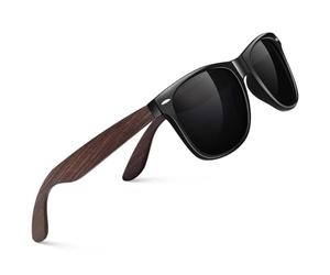 CGID Lunettes de Soleil en Bambou Polarisées Homme Femme UV400