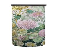 Cgiub Bocal alimentaire hermétique en acier inoxydable avec couvercle pour bonbons, grains de café, thé, bonbons, fruits - Motif fleurs vintage - 500 ml