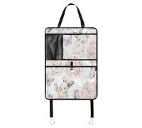 Cgiub Bunny Peony Organiseur de siège de voiture pour enfants Sac de rangement pour siège arrière avec support de tablette Étanche Protection de siège arrière Accessoires de voyage Lot de 2