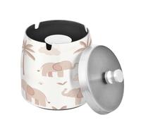 Cgiub Cendrier éléphants avec couvercle coupe-vent en acier inoxydable pour intérieur et extérieur sans odeur pour terrasse, jardin et maison