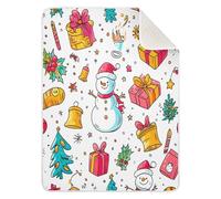 Cgiub Couverture de Noël pour bébé fille et garçon, douce et chaude, réversible, pour nouveau-né, tout-petit, couverture de voyage unisexe pour berceau, poussette, chambre d'enfant, 76,2 x 101,6 cm