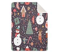 Cgiub Couverture de Noël pour bébé fille et garçon, douce et chaude, réversible, pour nouveau-né, tout-petit, couverture de voyage unisexe pour berceau, poussette, chambre d'enfant, 76,2 x 101,6 cm
