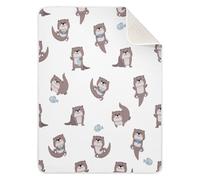 Cgiub Couverture douce et chaude pour bébé loutre mignonne pour filles et garçons, couverture de voyage unisexe pour berceau, poussette, chambre d'enfant, 76,2 x 101,6 cm