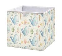 Cgiub Cubes de rangement en forme de baleine - 28 x 28 cm - Pliable - Décoratif - En tissu - Étagères - Pour chambre à coucher, chambre d'enfant, bureau