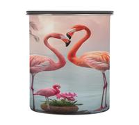 Cgiub Flamingo Boîte à café hermétique en acier inoxydable avec couvercle pour café, grains de thé, sucre 900 ml