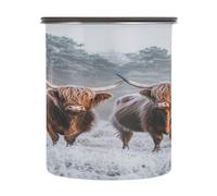 Cgiub Highland Cow Bocal alimentaire hermétique en acier inoxydable avec couvercle pour bonbons, grains de café, thé, bonbons, fruits