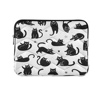Cgiub Housse de protection antichoc pour ordinateur portable de 15 à 16" Motif chats noirs 40 x 30 x 2 cm