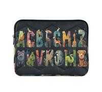 Cgiub Housse de protection pour ordinateur portable de 13 à 14 pouces - Motif lettres d'animaux - Housse de protection antichoc pour ordinateur portable - Sac de transport pour ordinateur portable