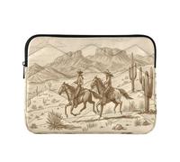 Cgiub Housse de protection Western Cowboy pour ordinateur portable 13-14" - Antichoc - Sacoche de transport pour ordinateur portable, tablette, 34 x 26 x 2 cm