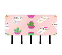 Cgiub Joli porte-clés lamas pour mur en acrylique avec 5 crochets autocollants pour clés, organiseur de courrier pour maison, entrée, ferme, cuisine