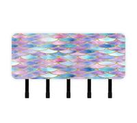 Cgiub Porte-clés en forme de balance festonnée pour mur en acrylique avec 5 crochets auto-adhésifs pour clés mural organiseur de courrier pour maison, entrée, ferme, cuisine