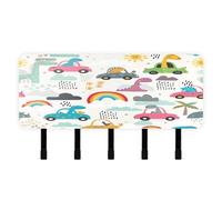 Cgiub Porte-clés mural en acrylique avec 5 crochets autocollants en forme de dinosaure pour clés - Organisateur de courrier pour maison, entrée, ferme, cuisine