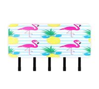 Cgiub Porte-clés mural en acrylique avec 5 crochets autocollants en forme de flamants roses tropicaux pour clés - Organisateur de courrier pour maison, entrée, ferme, cuisine