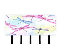 Cgiub Porte-clés mural en acrylique avec 5 crochets autocollants en forme de libellules pour clés, organiseur de courrier pour maison, entrée, ferme, cuisine