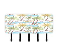 Cgiub Porte-clés mural en acrylique avec 5 crochets autocollants en forme de palmiers tropicaux pour clés, organiseur de courrier pour maison, entrée, ferme, cuisine