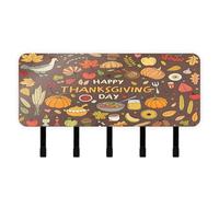 Cgiub Porte-clés mural en acrylique avec 5 crochets autocollants pour clés de Thanksgiving, organiseur de courrier pour maison, entrée, ferme, cuisine