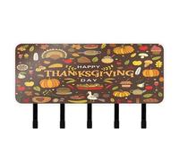 Cgiub Porte-clés mural en acrylique avec 5 crochets autocollants pour clés de Thanksgiving, organiseur de courrier pour maison, entrée, ferme, cuisine