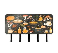 Cgiub Porte-clés mural en acrylique avec 5 crochets autocollants pour clés de Thanksgiving, organiseur de courrier pour maison, entrée, ferme, cuisine