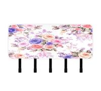 Cgiub Porte-clés mural en acrylique avec 5 crochets autocollants pour clés - Motif fleurs colorées - Organiseur de courrier pour maison, entrée, ferme, cuisine
