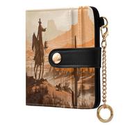 Cgiub Portefeuille western Cowboy pour femme avec blocage RFID en cuir synthétique avec poche zippée pour pièces de monnaie et porte-cartes de crédit, 10,5 x 11 cm