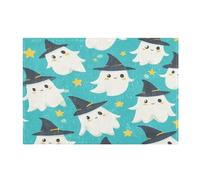 Cgiub Tapis de bain d'Halloween Boo super doux et absorbant, antidérapant, lavable en machine, séchage rapide, pour baignoire, douche, décoration d'intérieur - 41 x 61 cm