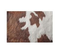 Cgiub Tapis de salle de bain en cuir de vache super doux, absorbant, antidérapant, lavable en machine, séchage rapide, pour baignoire, douche, décoration d'intérieur - 41 x 61 cm