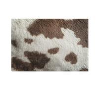 Cgiub Tapis de salle de bain en cuir de vache super doux, absorbant, antidérapant, lavable en machine, séchage rapide, pour baignoire, douche, décoration d'intérieur - 41 x 61 cm