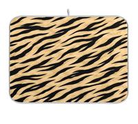 Cgiub Tapis de séchage à vaisselle imprimé zèbre pour comptoir de cuisine 40,6 x 45,7 cm antidérapant et absorbant pour machine à café, égouttoir pour évier, tapis de séchage, accessoires de bar à