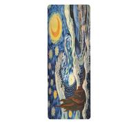 Cgiub The Starry Night Art Tapis de yoga pour le sport, les étirements, le pilates 180 x 66 cm, fin et antidérapant, tapis d'exercice de fitness, tapis de voyage, d'entraînement à la maison