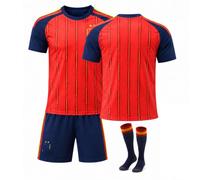 CGJcgjhHU Maillot de Foot Espagne 2026 Homme Ensemble 3 Pièces Deux Étoiles | Tenue légère en polyester avec maillot manches courtes short et chaussettes pour entraînement football à 5 et match