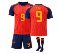 CGJcgjhHU Maillot de Foot Espagne 2026 Homme Ensemble 3 Pièces Deux Étoiles | Tenue légère en polyester avec maillot manches courtes short et chaussettes pour entraînement football à 5 et match