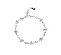 CGJdfjhE Bracelet, Bracelet à Fleurs Roses for Femmes, Bijoux Classiques en Argent Sterling, la Mode, for sœurs, Amis, Couples