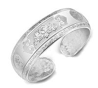 CGJdfjhE Bracelet, Bracelet Manchette Pivoine sculpté à la Main, Classique, Bijoux en Argent for Dames, Cadeaux d'anniversaire for sœurs, Amis, Couples