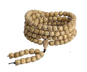 CGJseFH Bracelet de chapelet, Bracelet Bodhi 108 étoiles et lune, collier de perles en graines d'or, chapelet for hommes femmes, méditation prière (couleur : noir)(Unique Colour)