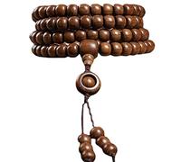 CGJseFH Bracelet de chapelet, Chapelet de perles bouddha en bois d'abélia, collier 8Mm, Bracelet multicouche for hommes et femmes, prière chantante, 108