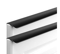 CGJseFH poignées de porte encastrées, Bouton de porte invisible en alliage d'aluminium, poignées dissimulées, armoire cuisine, noire, 2 pièces(Overall length 1200mm)