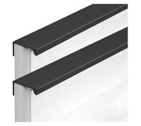 CGJseFH poignées de porte encastrées, Poignées de placard en aluminium, espace, armoire cuisine, poignée tiroir, bord doigt, noir mat, 2 pièces(Hole distance 224mm)