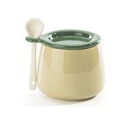 CGJseFH pot à épices, Pots à épices, sucrier couleur macaron avec couvercle et cuillère, pot sucre en céramique trou de, porcelaine 230 ml/8 oz, sel, d'assaisonnement - ml(Green)