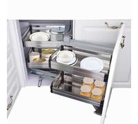 CGJseFH Rangement pour Armoire d'angle, Armoire d’Angle Aveugle, Organisateur d’Armoire, optimiseur de Coin, Fermeture Douce en chromé, Armoire extractible à Droite