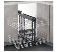 CGJseFH Rangement pour Armoire d'angle, Paniers de Cuisine extractibles multifonctionnels, Coin Bouteille d'épices Coulissant, tiroirs à Fermeture Douce, Placard, Organisateur Stores d'armoire Maison