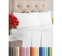 CGK Unlimited Parure de lit 4 pièces, Format Double, draps qualité hôtelière, Ultra Doux, Poches Profondes, faciles à Installer, Respirants et rafraîchissants, sans Plis, Confortables, Blanc
