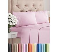CGK Unlimited Parure de lit 4 pièces, Format Queen draps qualité hôtelière, Ultra Doux, Poches Profondes, faciles à Installer, Respirants et rafraîchissants, sans Plis, Confortables, Clair