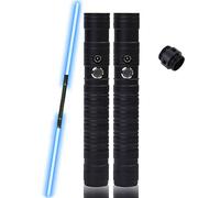 CGLQX 2 Pièce Épissage Sabre Laser, RGB 7 Couleur Changement LED Épée Poignée en Métal Lourd Duel Son Deux-en-Un Sabre Cosplay Accessoires de Scène (31.49 Pouces)