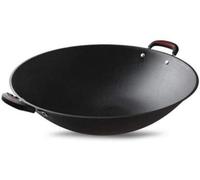 CGLTD Wok noir avec poignée robuste en métal soudé qui ne se desserre pas Wok classique anti-adhésif 49 cm