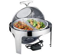 CGLYYDS Chafing Dish Electrique,Buffets Chauffants Chauffe-Plat Électrique,Chauffe-Plats Rond en Acier Inoxydable 6L avec Couvercle pour Buffet Restauration Cuisine Fête Mariage,B