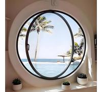 CGLYYDS Fenêtres Rondes pour Maisons, Fenêtre Ronde Transparente Personnalisable, Fenêtre encastrée en Aluminium, Verre trempé de 5 mm d'épaisseur, Hublot pivotant 50cm/19.7in